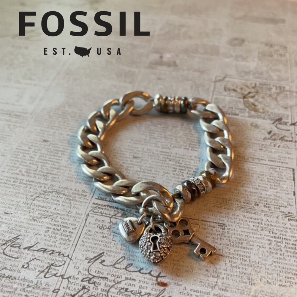 Fossil Silver Charm Bracelet